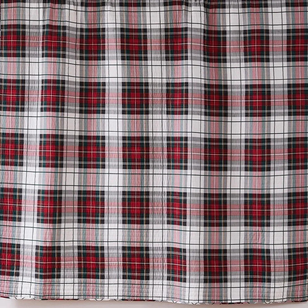 🆕 PB Style Christmas Tartan Plaid Quilt Stewart Print in King Bedding SET shams